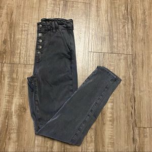 High Waisted Button Up American Eagle Skinny Jeans